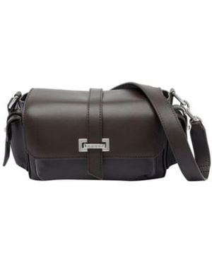Hogan Flap Leather Shoulder Bag - Gray