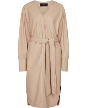 JOSEPH Strap Leather Dress - Natural