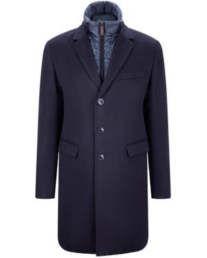 Herno Straight-Fit Mid-Length Cashmere Coat - Blue