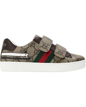 Gucci Print Low-Top Sneakers - Brown