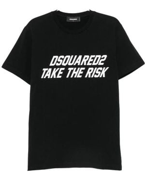DSquared² Slogan-Print T-Shirt - Black