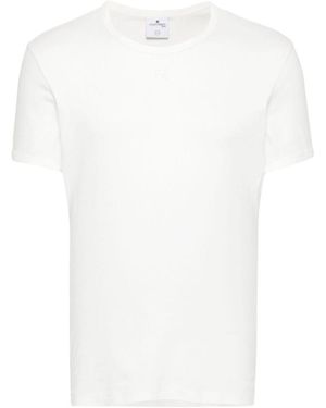 Courreges Courrèges Logo Embroidered Crewneck T-Shirt - White