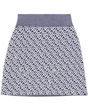 Burberry Monogram Jacquard Knitted Mini Skirt - Multicolor