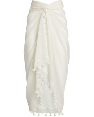 Melissa Odabash Pareo Tassel Scarf - White