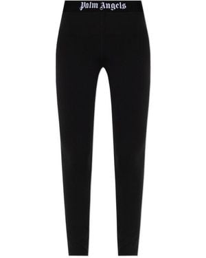 Palm Angels Elastic-Waist Leggings - Black