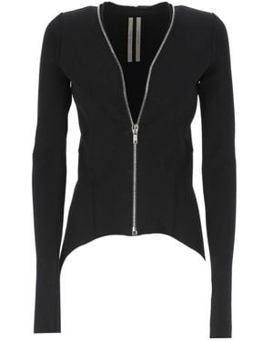 Rick Owens Handkerchief-Hem Zip-Up Jacket - Black