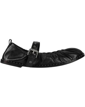 MAX&Co. Minimalist Leather Mary Jane Shoes - Black