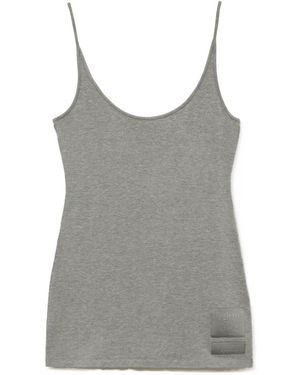 Burberry Ekd Scoop-Neck Cotton Top - Grey