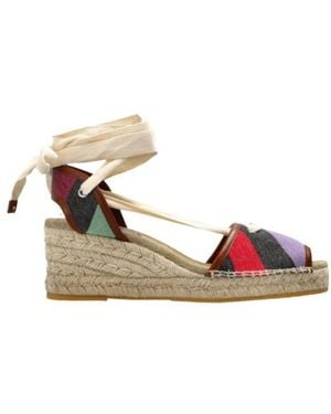Versace Wedge Heel High-Heeled Sandals - Natural