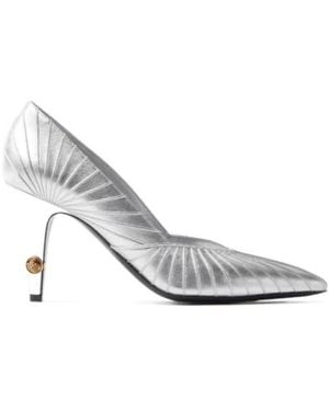 Versace Gianni Metallic Court Shoes - White