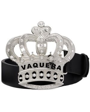 VAQUERA Swarovski Crystal Crown Belt - White