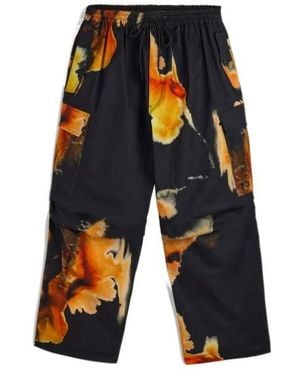 Y-3 Abstract-Pattern Trousers - Black