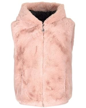 Moose Knuckles Faux-Fur Hooded Gilet - Pink