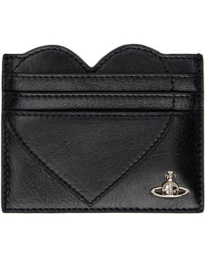 Vivienne Westwood Heart Orb-Plaque Card Holder - Black