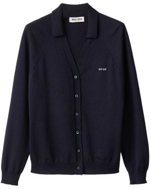 Miu Miu Wool Cardigan - Blue