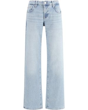 7 For All Mankind Low-Rise Straight Jeans - Blue