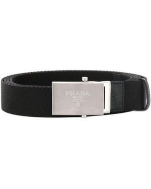 Prada Fabric Buckled Belt - Black