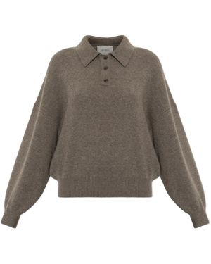 Lisa Yang Etta Knitted Polo Shirt - Grey