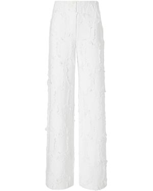 Proenza Schouler Jacquard-Knit Cotton-Blend Straight-Leg Pants - White
