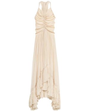 Blumarine Long Georgette Dress - Natural