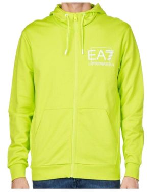 EA7 Logo Printed Hooded Sweater - Yellow
