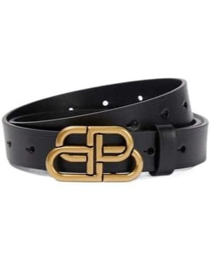 Balenciaga Slim Leather Belt - Black
