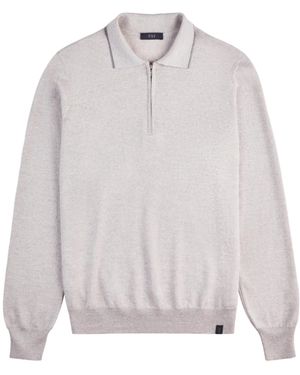 Fay Zip-Collar Wool Polo Shirt - White