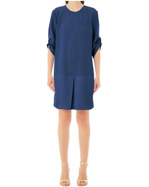 Liu Jo Keyhole Detaild Crepe Mini Skirt - Blue