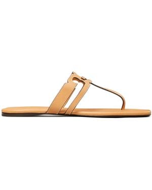 Tory Burch Ines T-Strap Sandals - Metallic