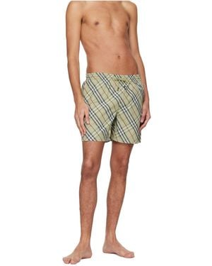 Burberry Check Swim Shorts - Green