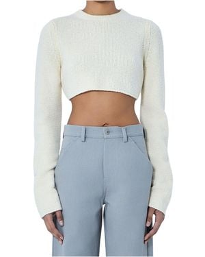 Rier Short Knit Sweater - White
