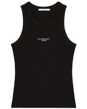Givenchy Logo Ribbed Tank Top - Black
