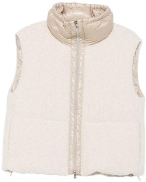 Herno Funnel-Neck Vest - Natural