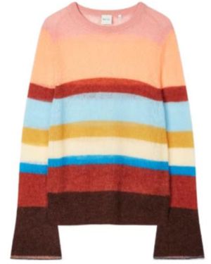 Paul Smith Alpaca-Wool Blend 'Signature Stripe' Sweater - Orange