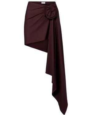 Magda Butrym Floral-Appliqué Draped Miniskirt - Purple