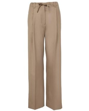Moncler Wool Trousers - Natural