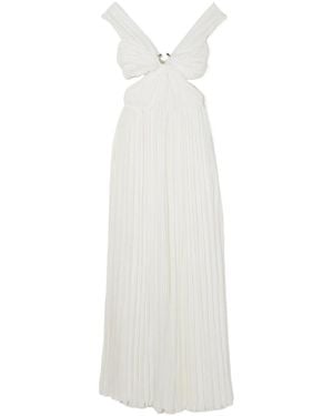 Chloé Pleated Silk Chiffon Gown - White