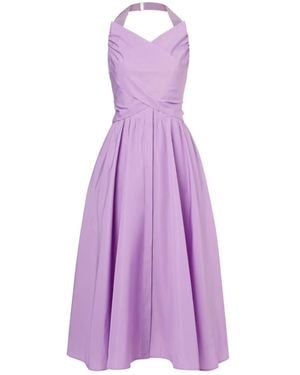 Patou Pleated Midi Dress - Purple