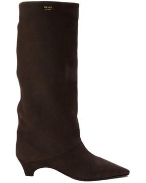 Prada Slouch Boot Ld62 - Brown