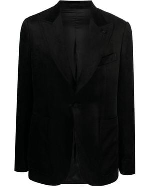 Lardini Velvet Blazer Jacket - Black