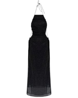 Oséree Ruched Halterneck Maxi Dress - Black