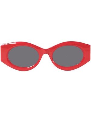 Alaïa Alaïa Oval-Frame Sunglasses - Red