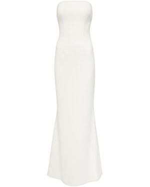 Safiyaa Bridal Strapless Crêpe Gown - White