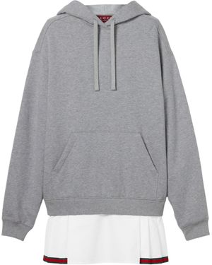 Gucci Layered Drawstring Sweatshirt - Grey