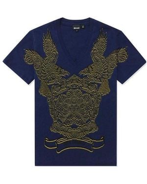 Just Cavalli V-Collar Short-Sleeved T-Shirt - Blue