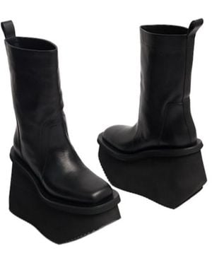 Rick Owens Factory Leather Boots - Black