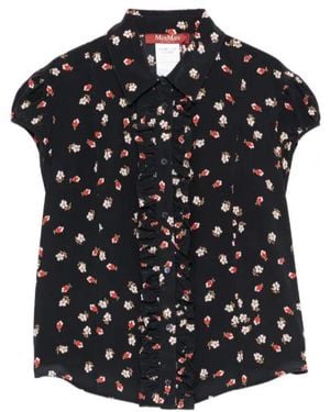 Max Mara Studio Canale Floral Printed Top - Black