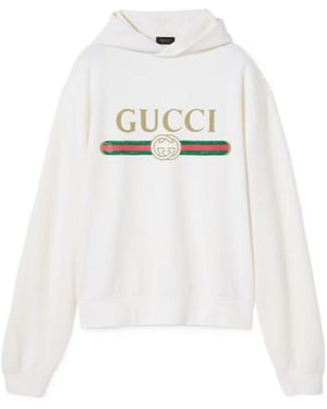 Gucci Jersey Hoodie - White