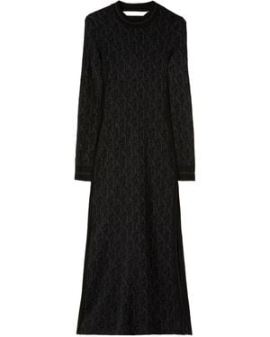 Palm Angels Monogram-Jacquard Dress - Black