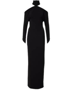 Courreges Circle Open-Back Gown - Black